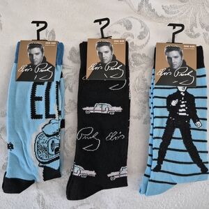 ELVIS PRESLEY Novelty Socks Lot 3 Adult Size 7-12